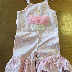Mud pie seersucker birthday romper